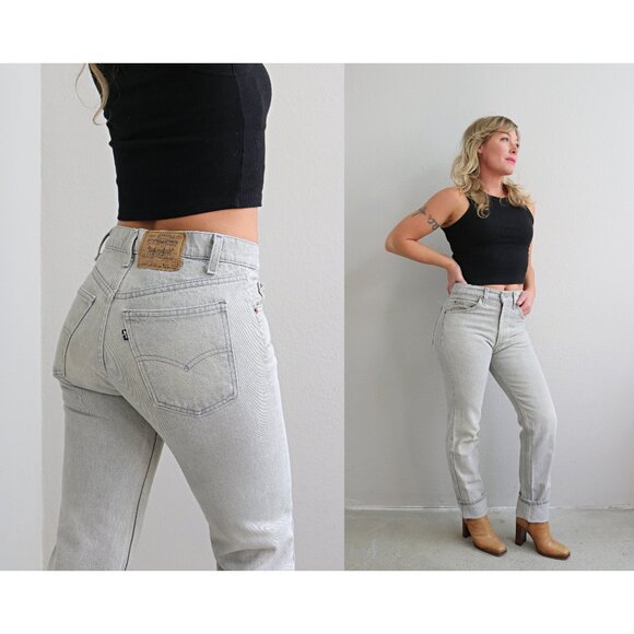 1980's Vintage Levi's Unisex 505 Gray Fade Jeans Women's XS SM 29" to 30" Waist - Picture 1 of 9